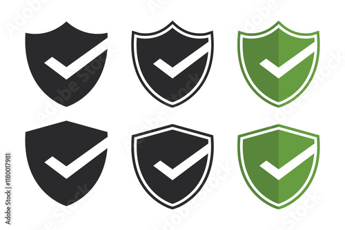 Security Shield vector set isolated on white background