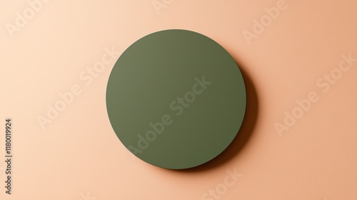 Wallpaper Mural A simple green circle on a soft peach background. Torontodigital.ca