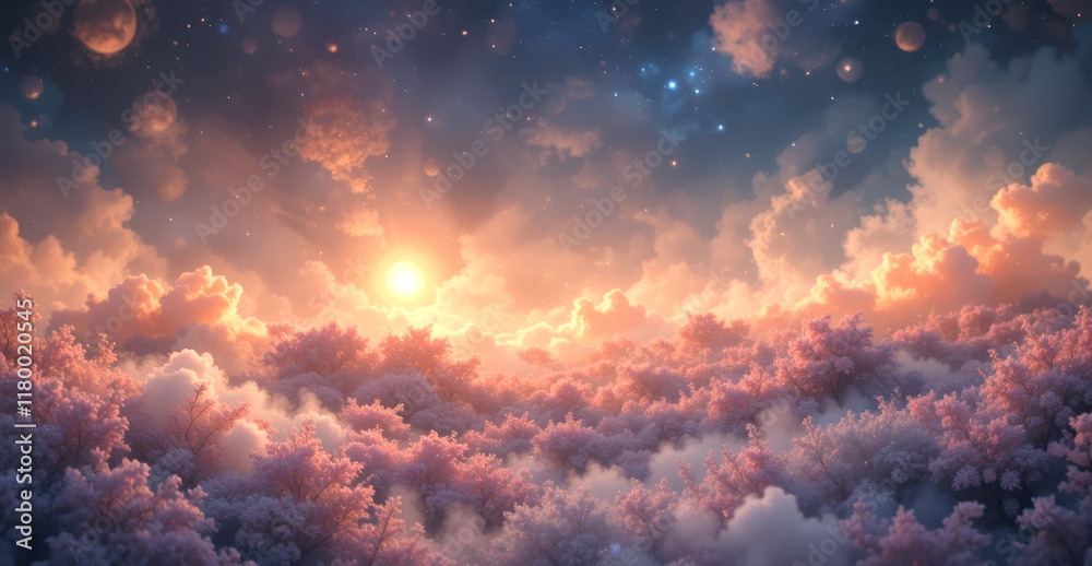 Fototapeta premium sunset with dramatic clouds background