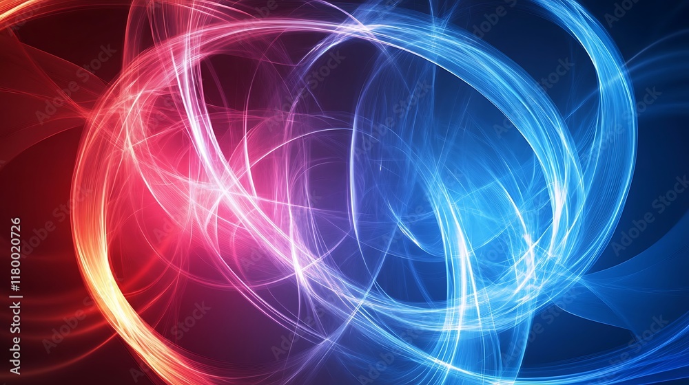 Abstract Red and Blue Light Energy Swirls Abstract Red and Blue Light Energy Swirls