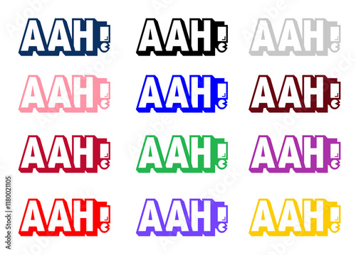 AAH interjection different versions on transparent background English grammar