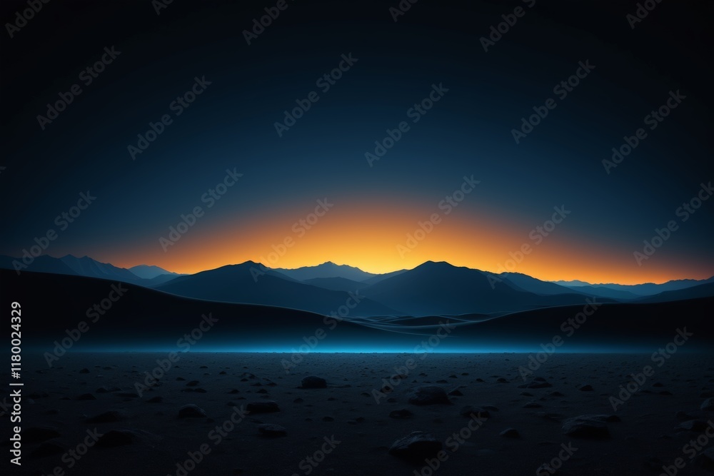 Fototapeta premium arafed view of a mountain range with a sunset in the background