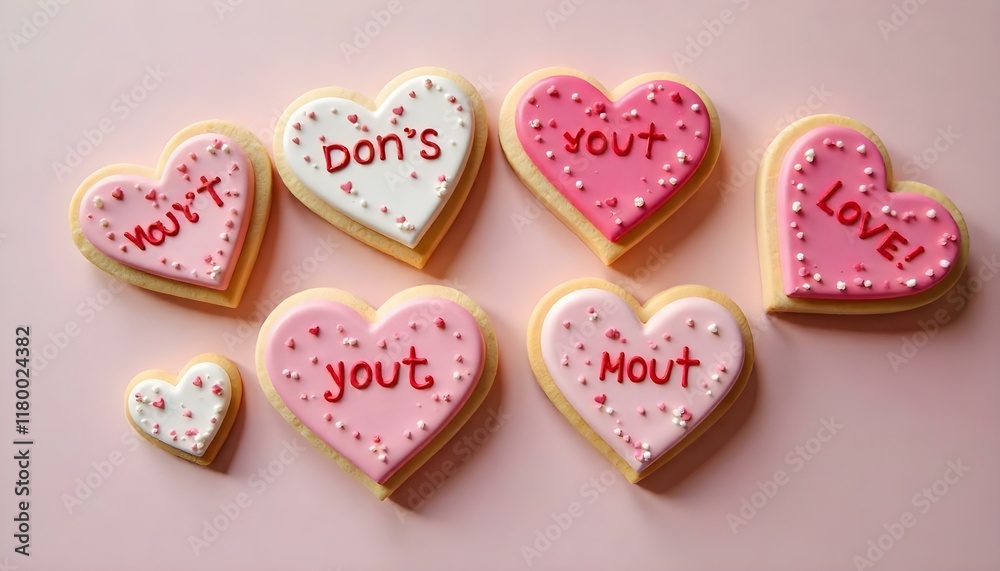 Conversation heart cookies with sweet messages Conversation heart cookies with sweet messages