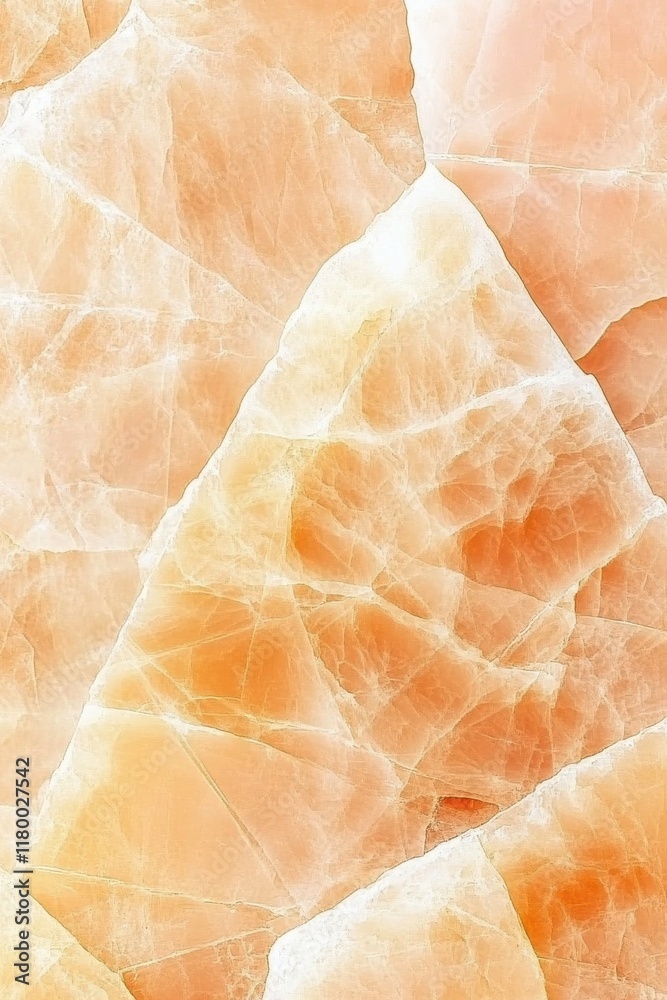 Fototapeta premium Abstract image of orange and white textured marble, featuring a detailed close-up view of the stone's natural pattern and veining.