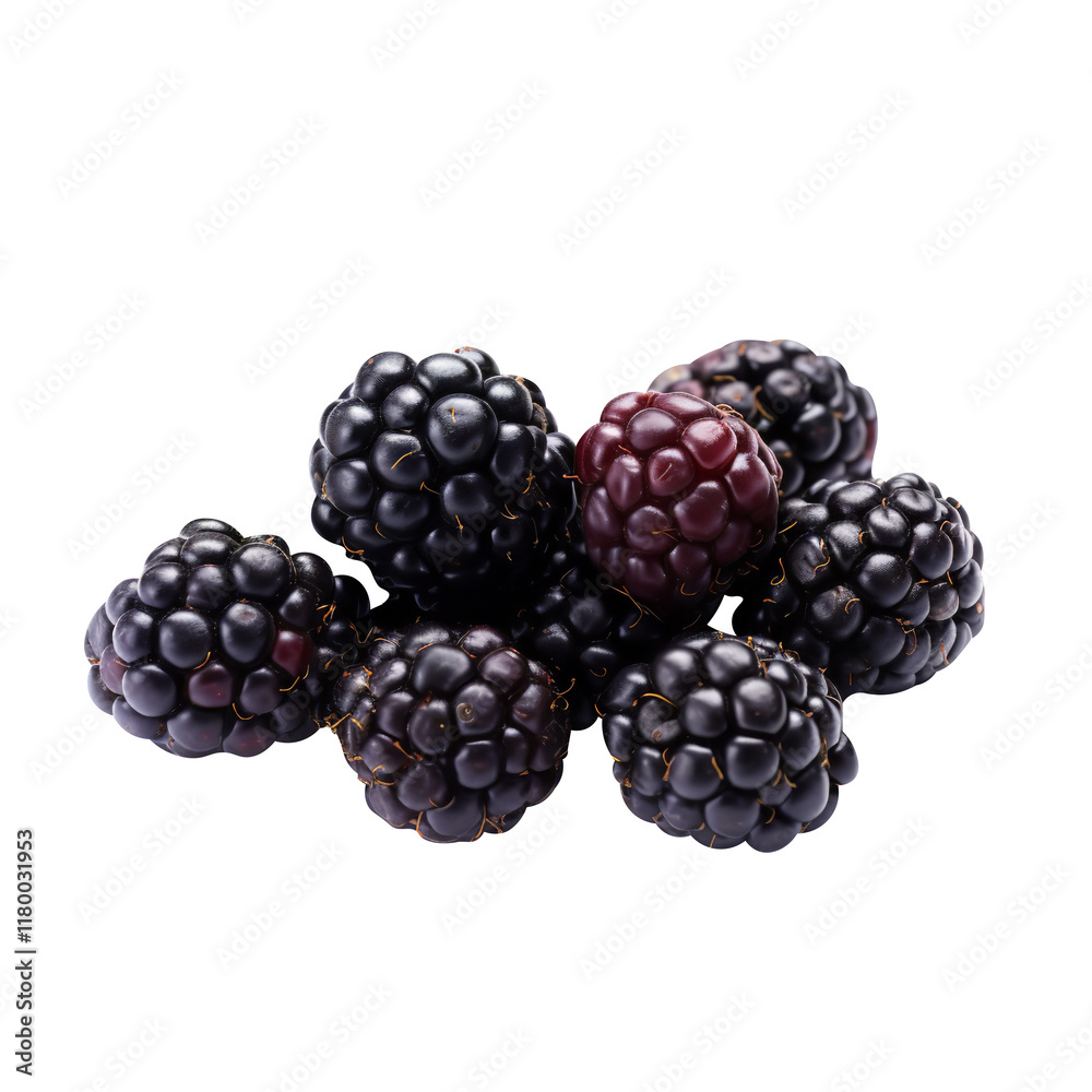 Dried Blackberries with Leaves on transparent background Dried Blackberries with Leaves on transparent background