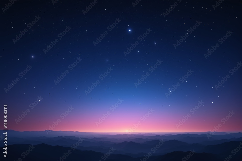 Fototapeta premium night sky with stars and mountains in the distance