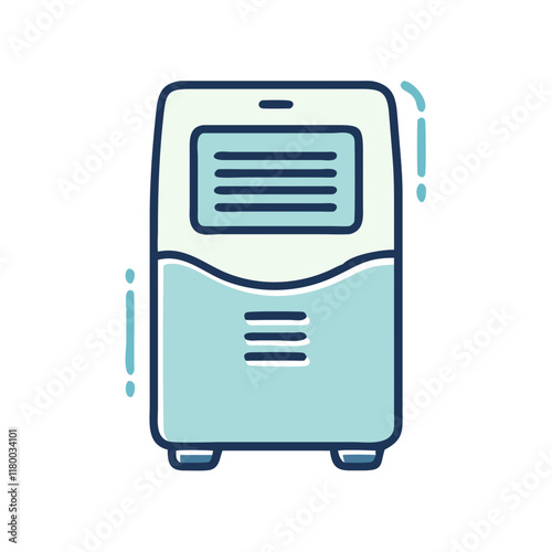 Dehumidifier function, Air conditioner illustration in a modern design