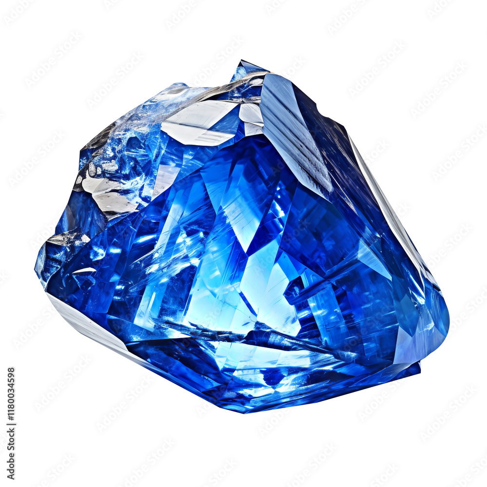 Blue Spinel on transparent background