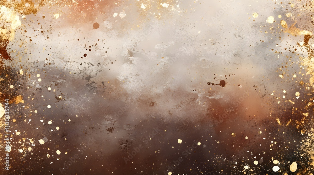 Obraz premium Abstract Brown Gold Splashes Artistic Background