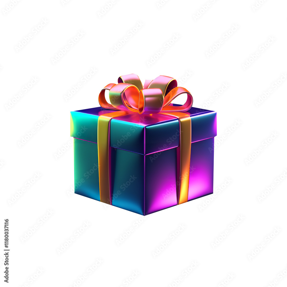 Obraz premium Bright Color Gift Box 3D Icon on transparent background