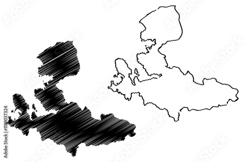 Izmir (Provinces of the Republic of Turkey) map vector illustration, scribble sketch Izmir ili map