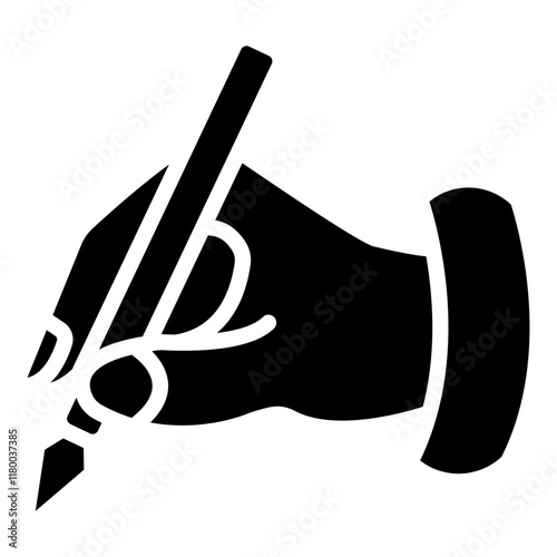 Hand With Pen Glyph Icon