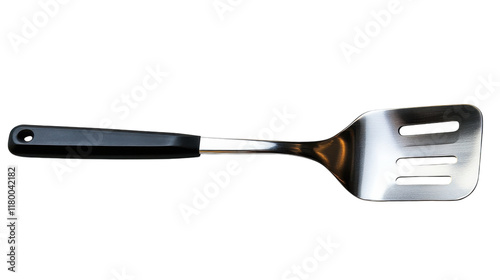 A shining kitchen spatula resting on a clean countertop ready for culinary adventures