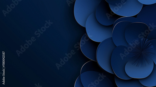 Dark Blue Background with Abstract Texture with flowers