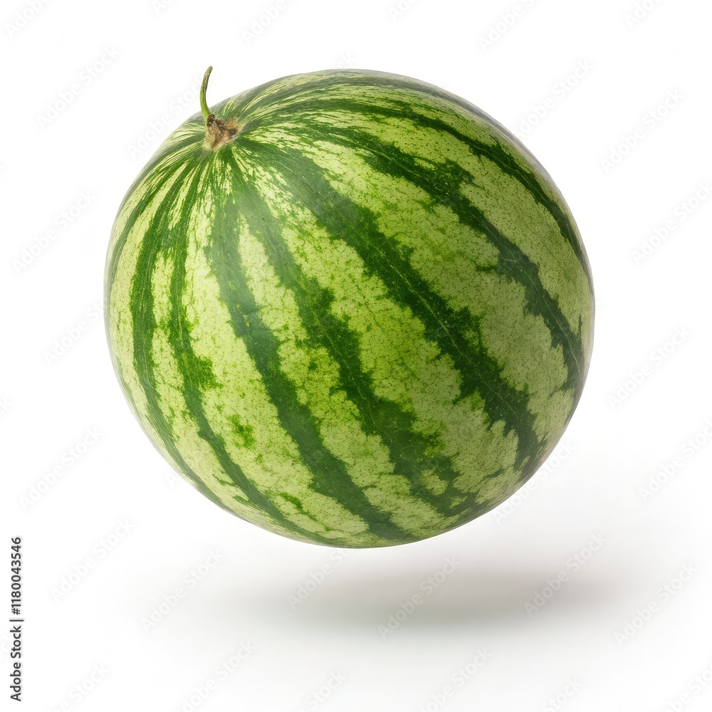 A Whole Watermelon is Suspended in Mid Air, Creating an Intriguing Visual Effect A Whole Watermelon is Suspended in Mid Air, Creating an Intriguing Visual Effect