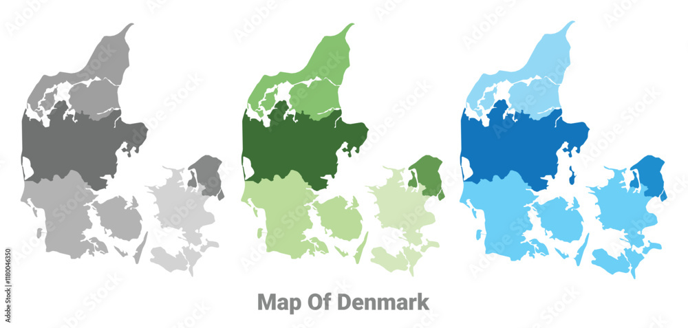 Obraz premium Denmark country map in different colors