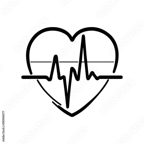 Heart vector icons. Set of heartbeat icon on isolated background. Symbol cardiogram heart logo in linear style. Vector illustration
