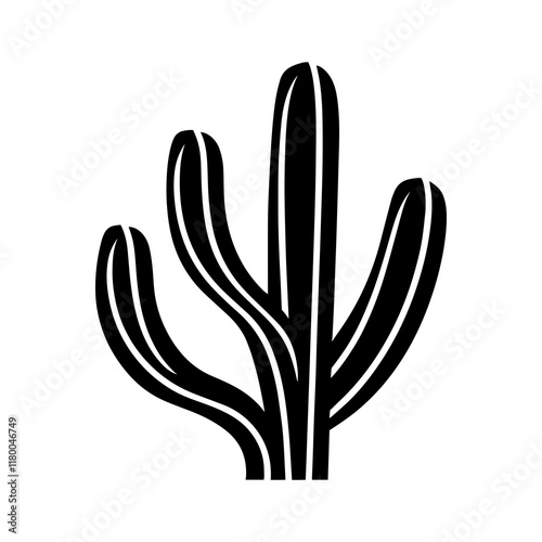 cactus isolated on white, Cactus plant outline icon vector illustration