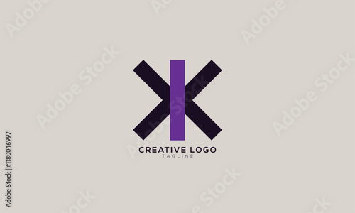 KK IX XI Abstract initial monogram letter alphabet logo design