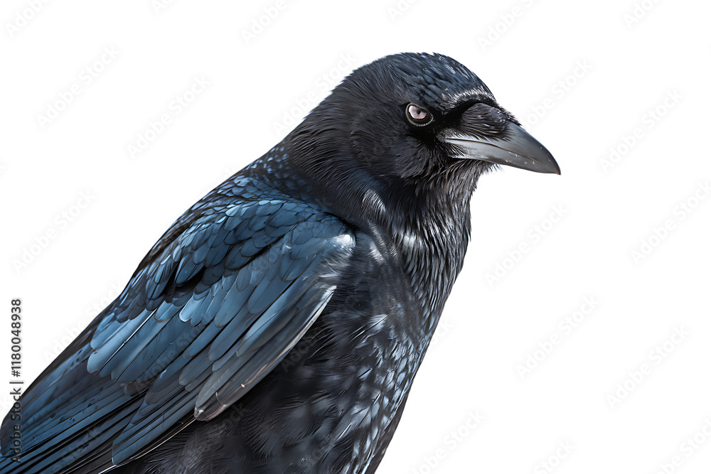 Fototapeta premium Common Raven Isolated