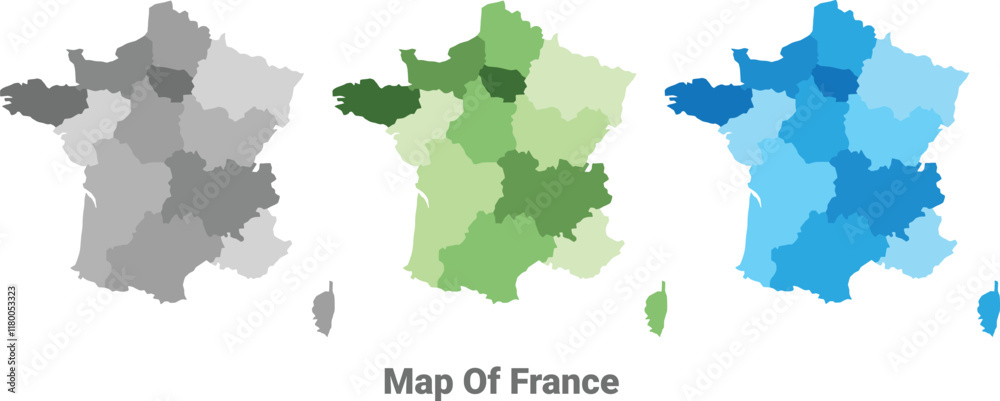 Fototapeta premium France country map in different colors
