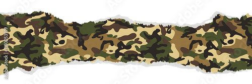Camouflage Fabric Strip Isolated