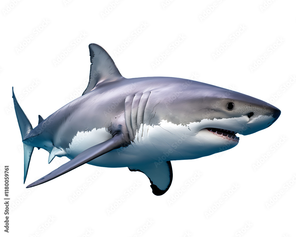 Obraz premium Great White Shark Isolated