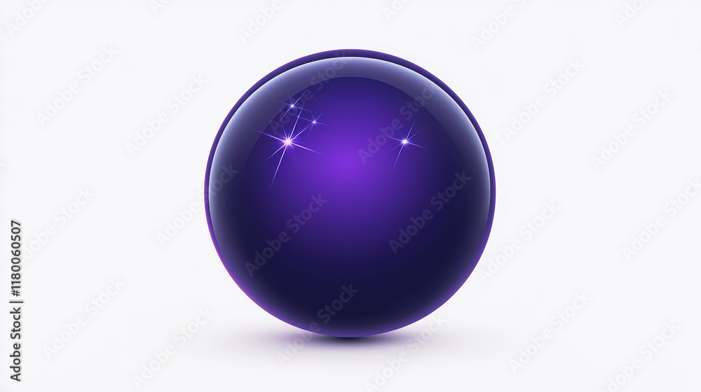 A large glowing purple lottery ball radiates light with sparkles, creating an enchanting effect A large glowing purple lottery ball radiates light with sparkles, creating an enchanting effect