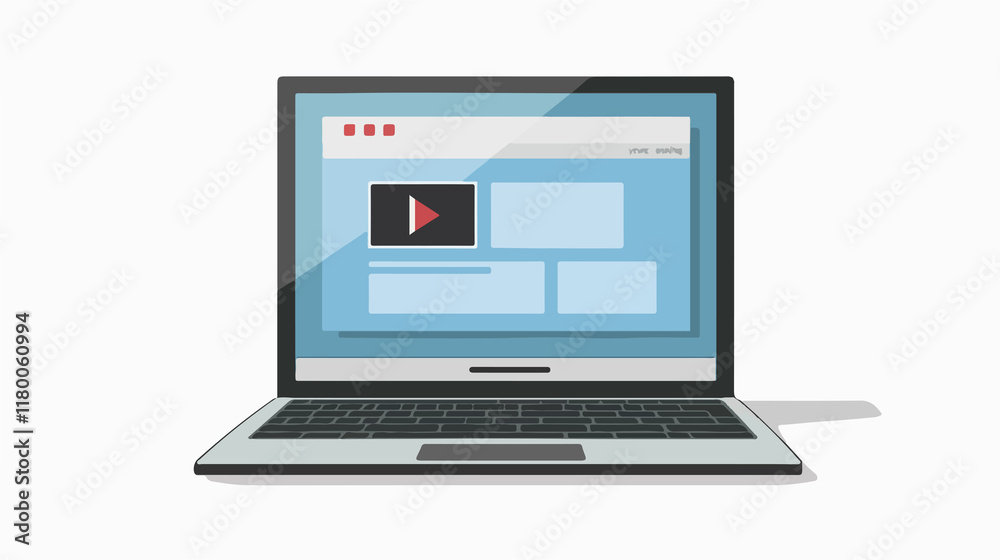 A laptop screen displaying an online video interview, designed with clean lines and modern tech elements. A laptop screen displaying an online video interview, designed with clean lines and modern tech elements.