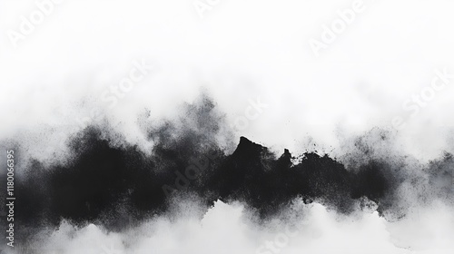 Abstract Black Ink Wash Landscape Painting photo