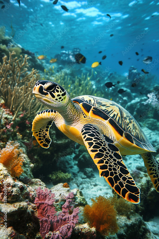 Fototapeta premium turtle and reef