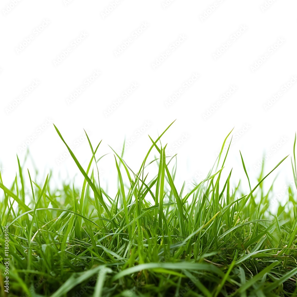 Obraz premium Fresh green grass isolated on white background. Close up. Studio shot.