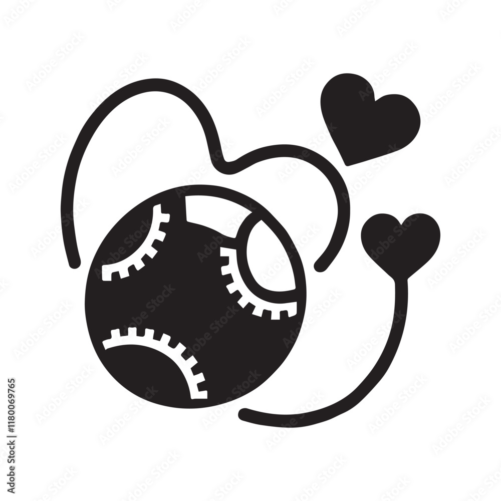 Valentine's Day, American ball smile funny vector silhouette illustration Valentine's Day, American ball smile funny vector silhouette illustration