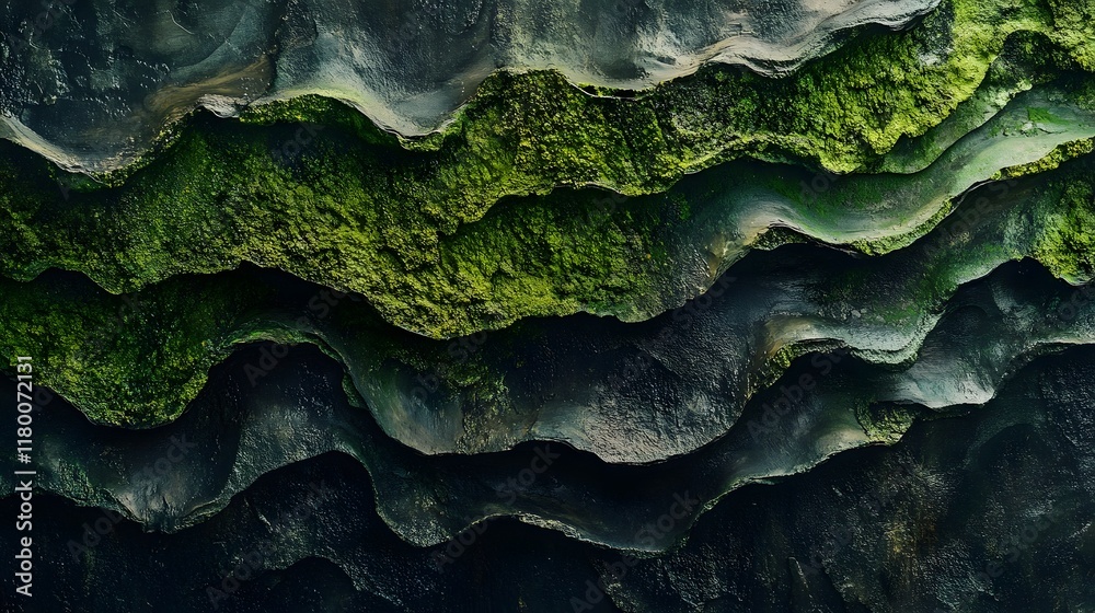 Lush Moss Covered Rocks in a Captivating Natural Landscape Lush Moss Covered Rocks in a Captivating Natural Landscape