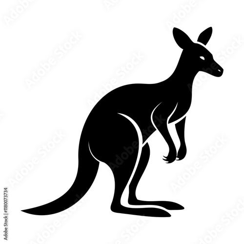 kangaroo silhouette vector illustration, Isolated on a transparent background