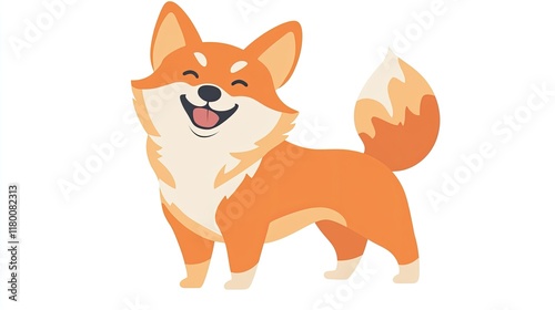 A Pembroke Welsh Corgi standing on a white background, its short legs and happy face representing its playful and affectionate personality