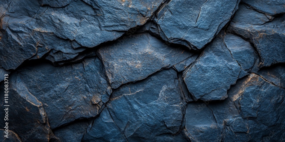 Close-up texture of dark blue slate rocks, showcasing rough cracked layers. Ideal for backgrounds, geology presentations, or design projects requiring a natural, earthy tone. Close-up texture of dark blue slate rocks, showcasing rough cracked layers. Ideal for backgrounds, geology presentations, or design projects requiring a natural, earthy tone.