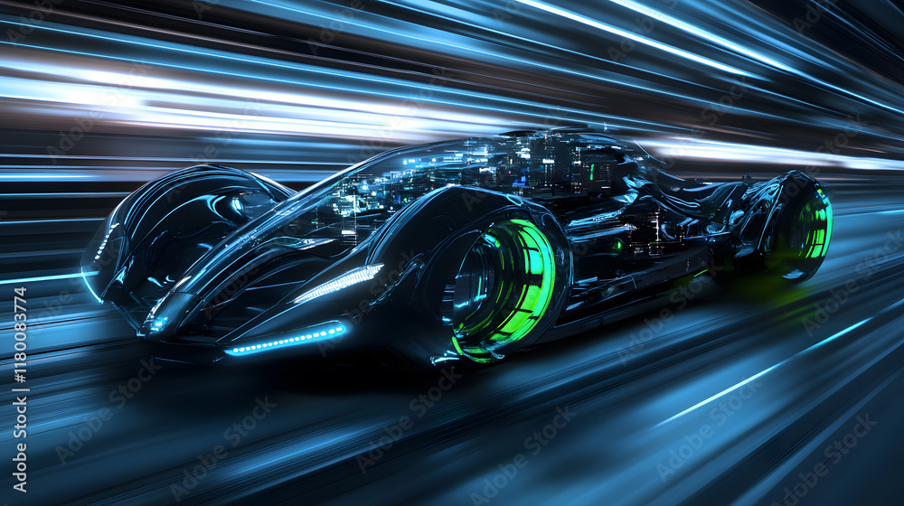 Fototapeta premium Fantasy abstract motion speed effect on city