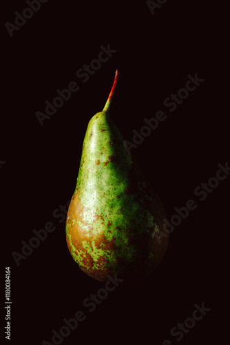 Conference pear on dark background.