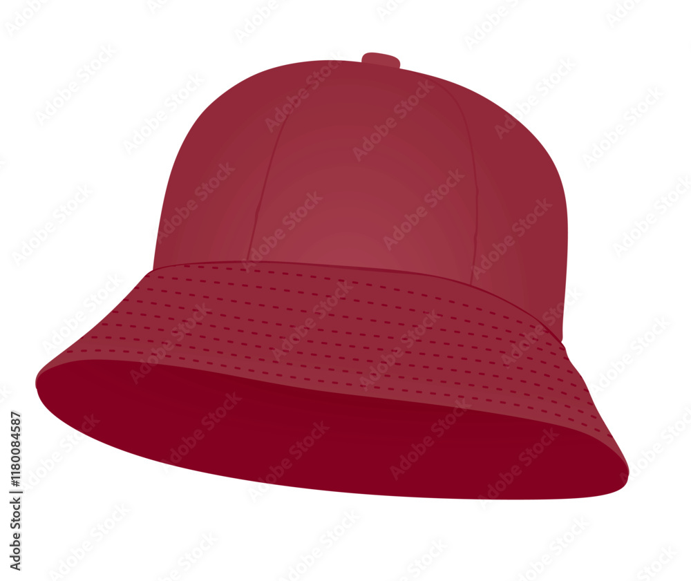 Fototapeta premium Red fisherman hat. vector illustration