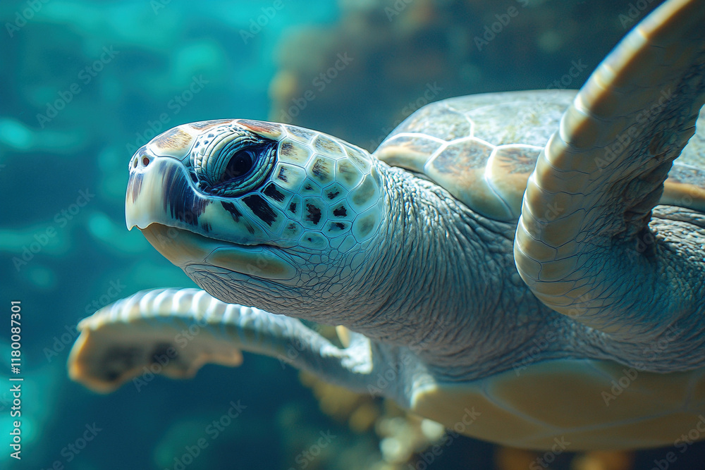 Fototapeta premium sea turtle swimming