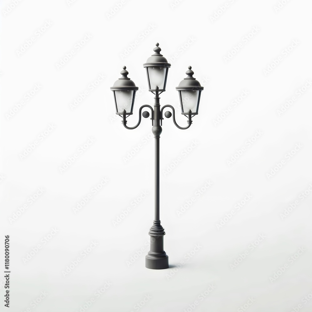 lamppost isolated on white background