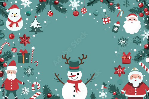 A snowman stands next to a Christmas tree with a cabin in the distance a festive winter wonderland w
