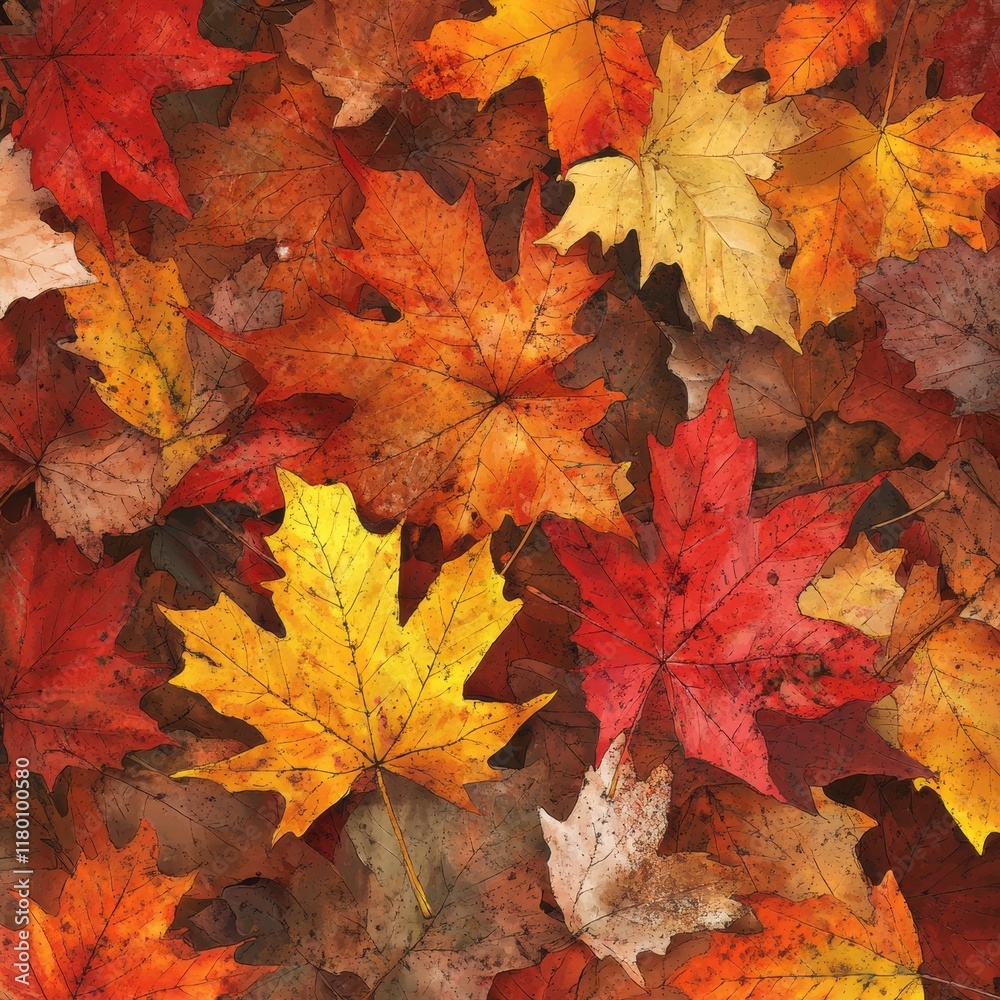 Fototapeta premium Autumn Maple Leaves Colorful Fall Foliage