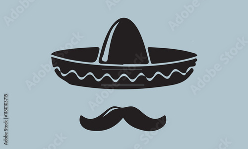  Mexico sombrero hat variations icons set eps10 stock illustration