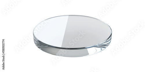 Glass round paperweight isolated on transparent background