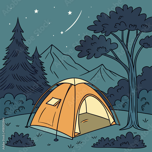 camping in the mountains