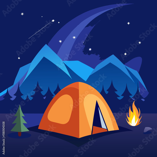 camping in the night