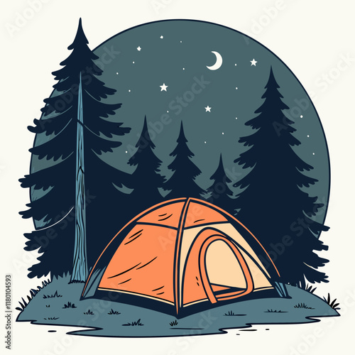 camping in the forest