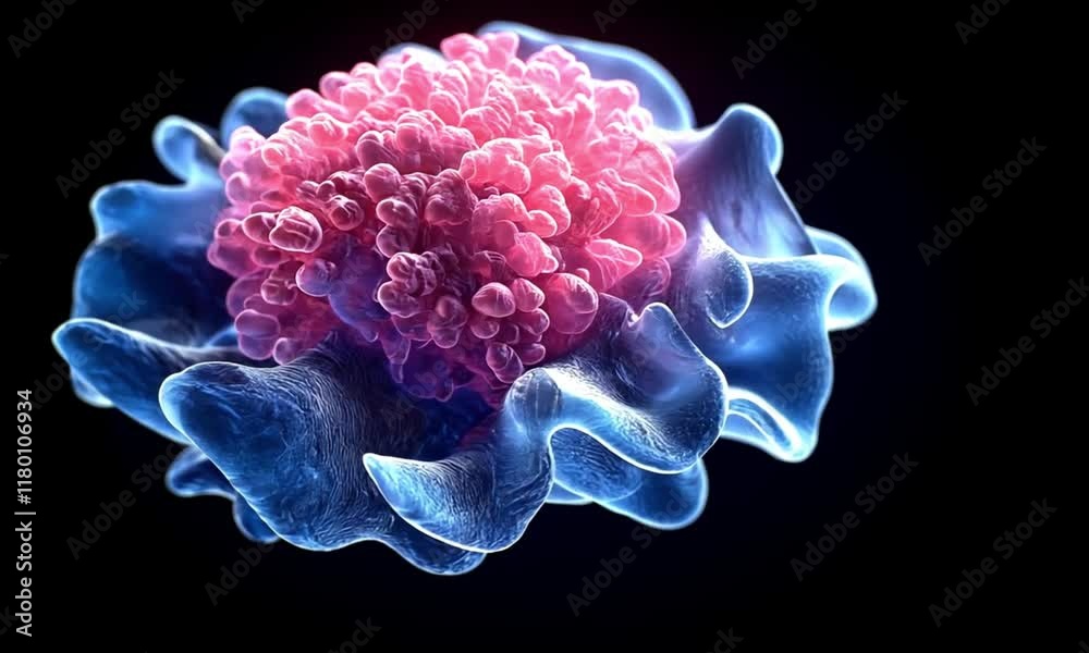 High-Resolution 3D Visualization of a Cancer Cell: Detailed Structure ...